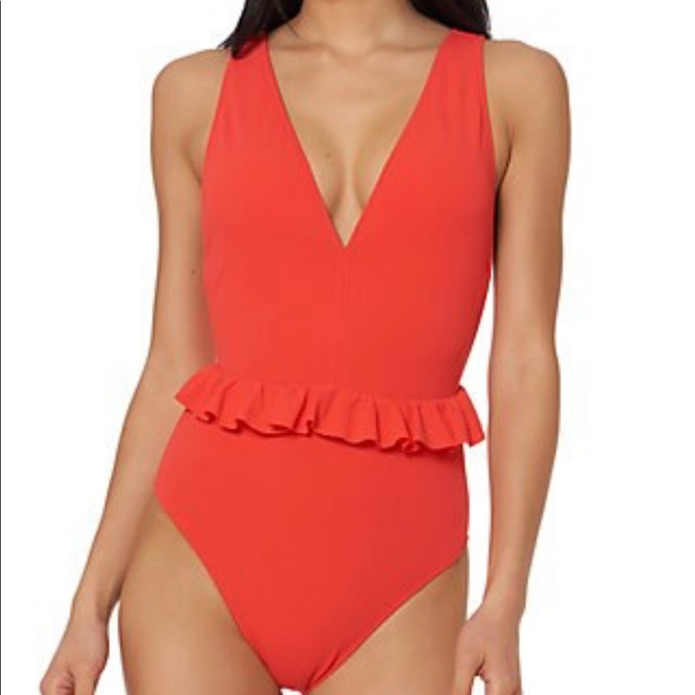 Jessica Simpson Ruffle Waist One Piece Swimsuit